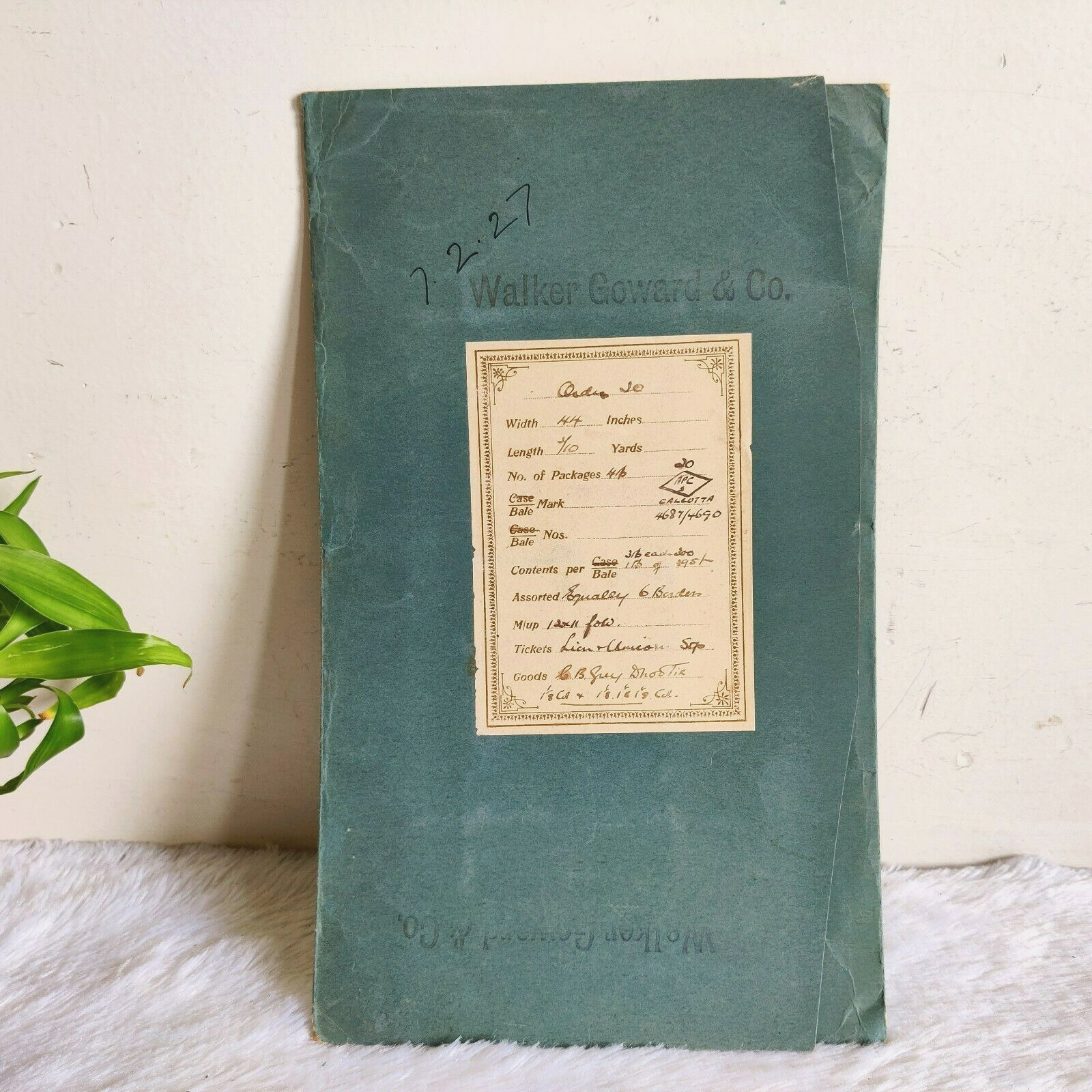 1920s Vintage Walker Goward & Co. Fabric Cloth Catalogue Order Book Rare B91