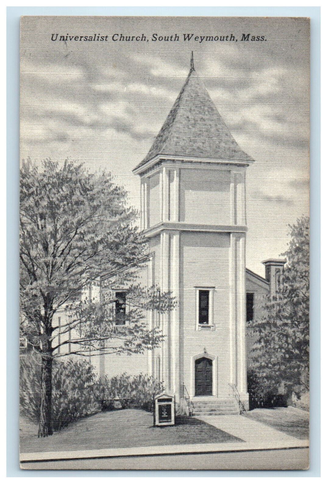 c1940s Universalist Church, South Weymouth Massachusetts MA Postcard