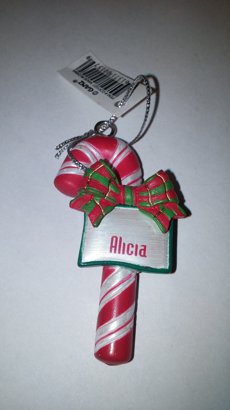 GANZ CANDY CANE PERSONALIZED CHRISTMAS ORNAMENT 