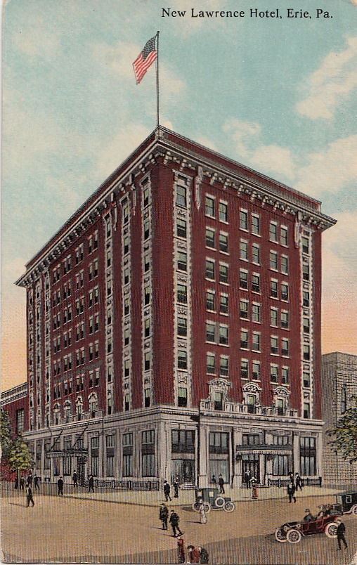 Postcard New Lawrence Hotel Erie PA 