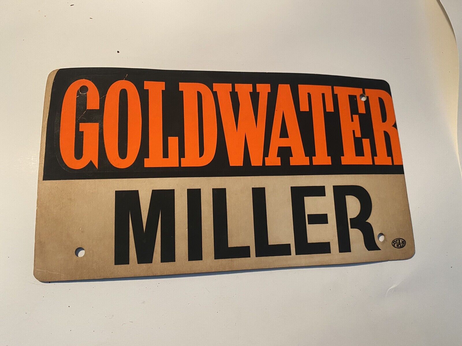 1964 Barry Goldwater Presidential Campaign Paper Sign Goldwater Miller 