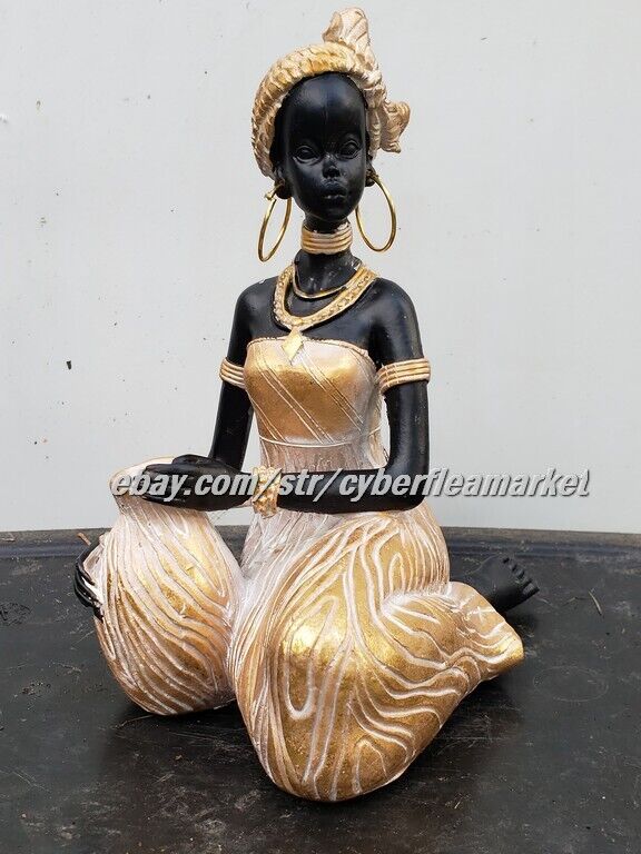Hand painted African American Ceramic Women