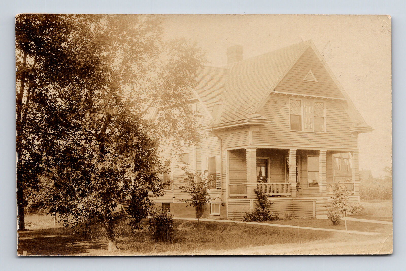 RPPC Colonial Revival Two Story Home Postcard