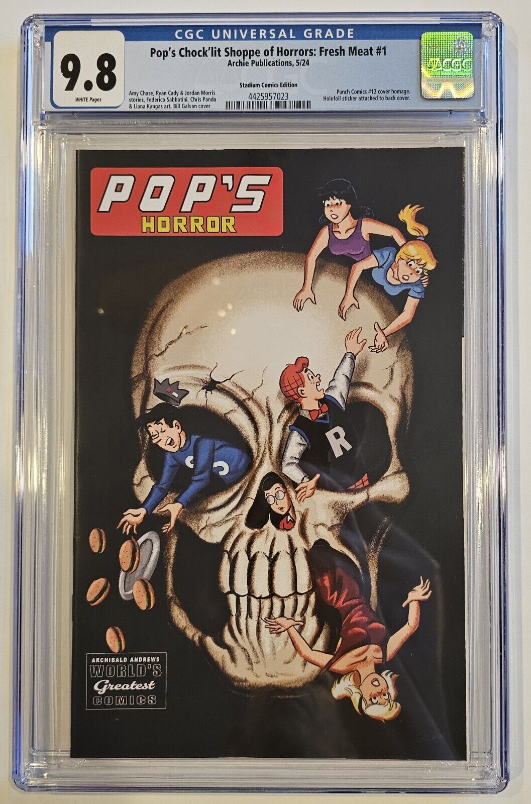 CGC 9.8 ARCHIE POP'S SHOPPE OF HORRORS 1 FRESH MEAT PUNCH COMICS #12 HOMAGE RARE