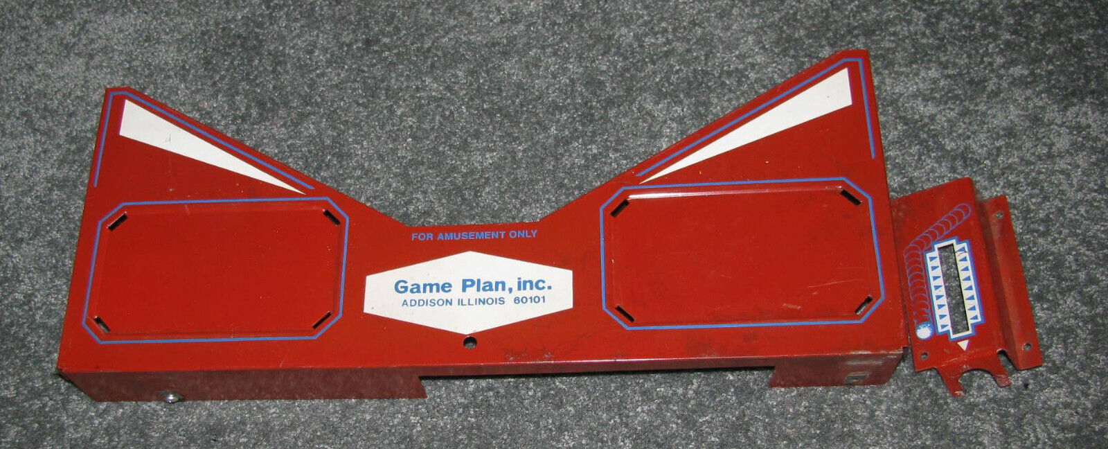 1979 Game Plan OLD CONEY ISLAND Pinball Machine APRON with Shooter Gauge