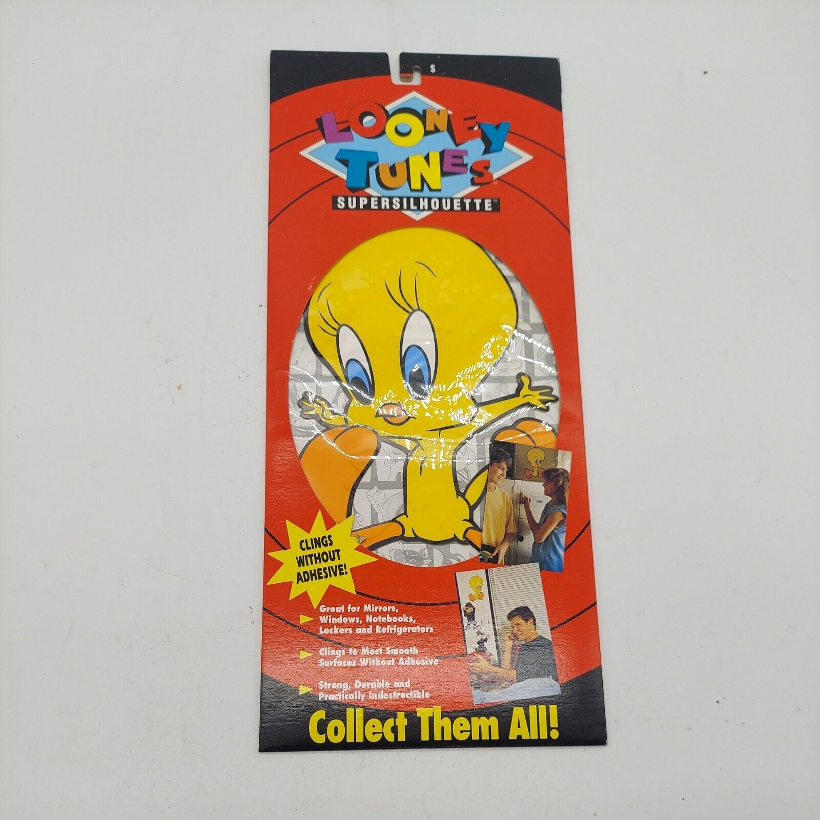 NEW Vintage 1993 Looney Tunes Supersilhouette Tweety Bird Warner Bros Cling On 