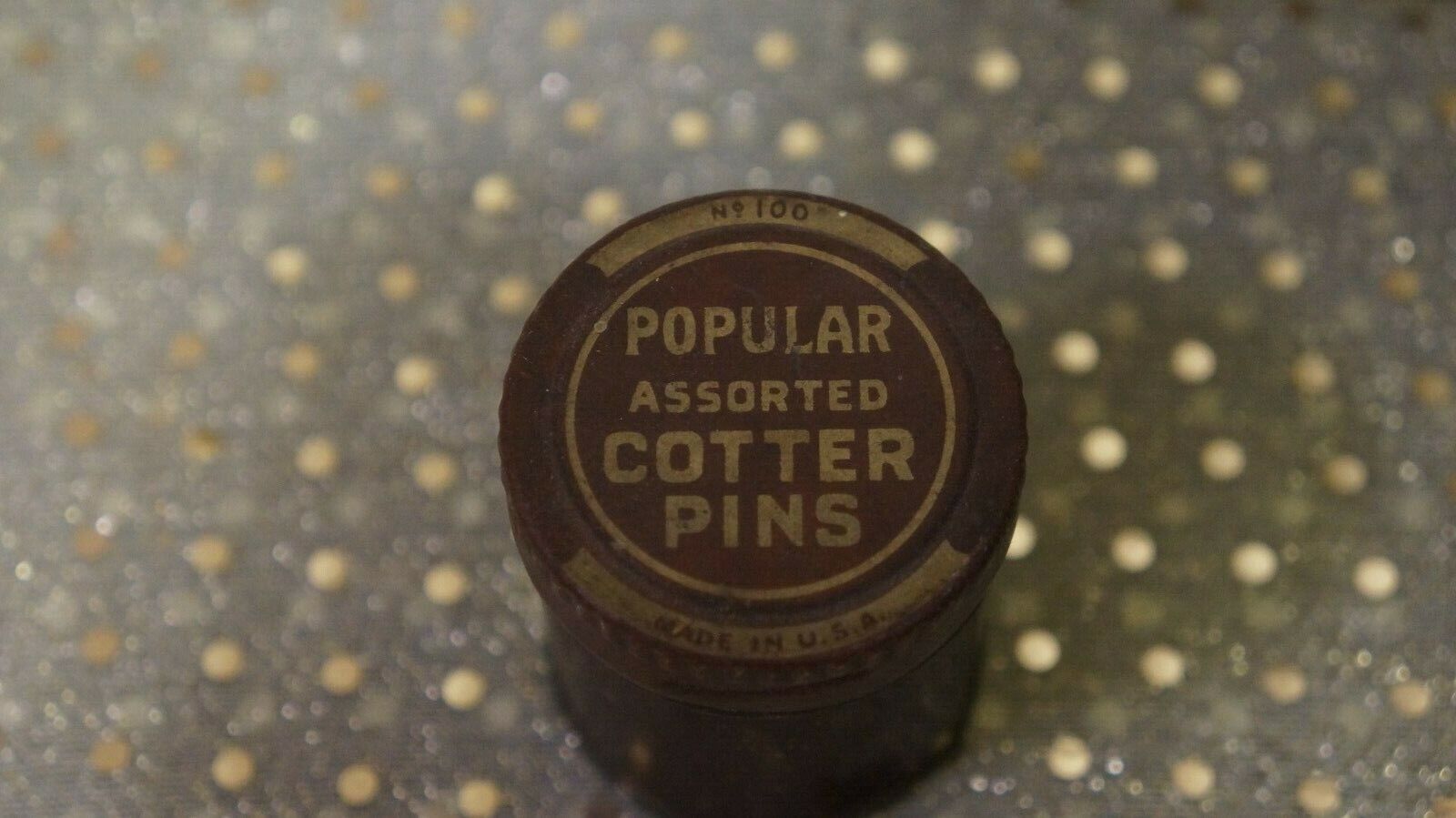 Vintage 1920s Popular Assorted Cotter Pins Metal Advertising Tin Can 