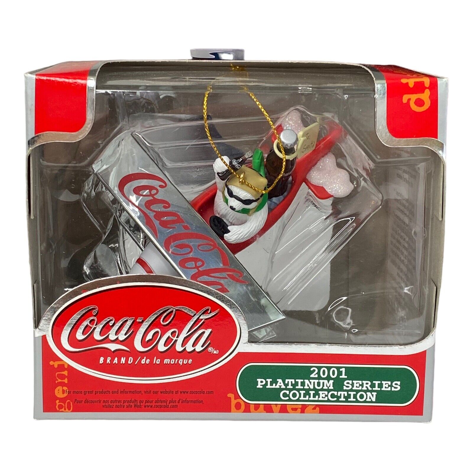 Coca-Cola 2001 Polar Bear Ornament Limited Edition Platinum Series Collection