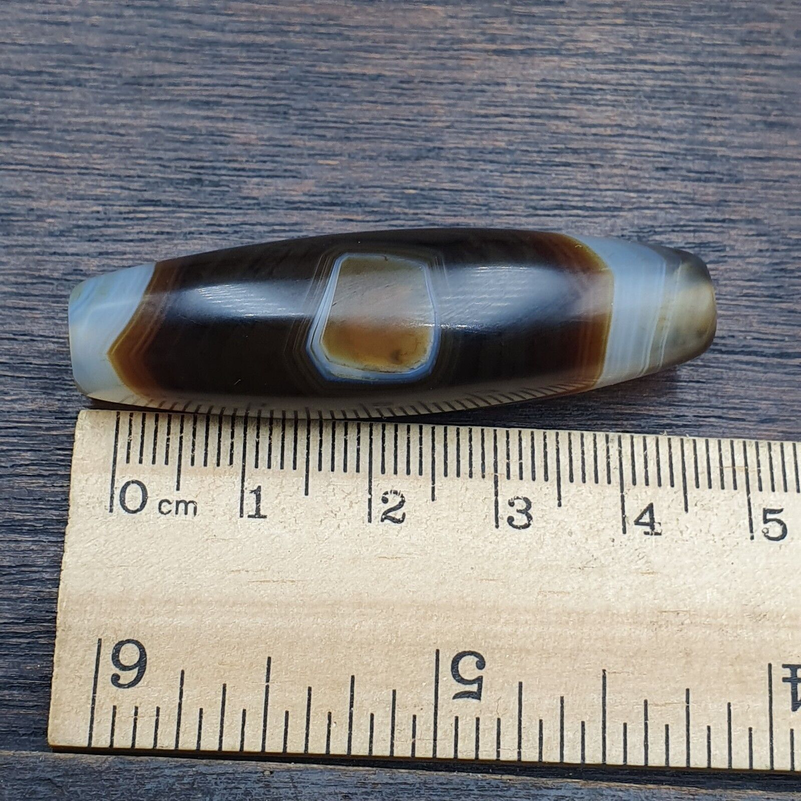 Antique Yemeni Collectible Agate Bead Natural eyes Pattern Banded Agate -47
