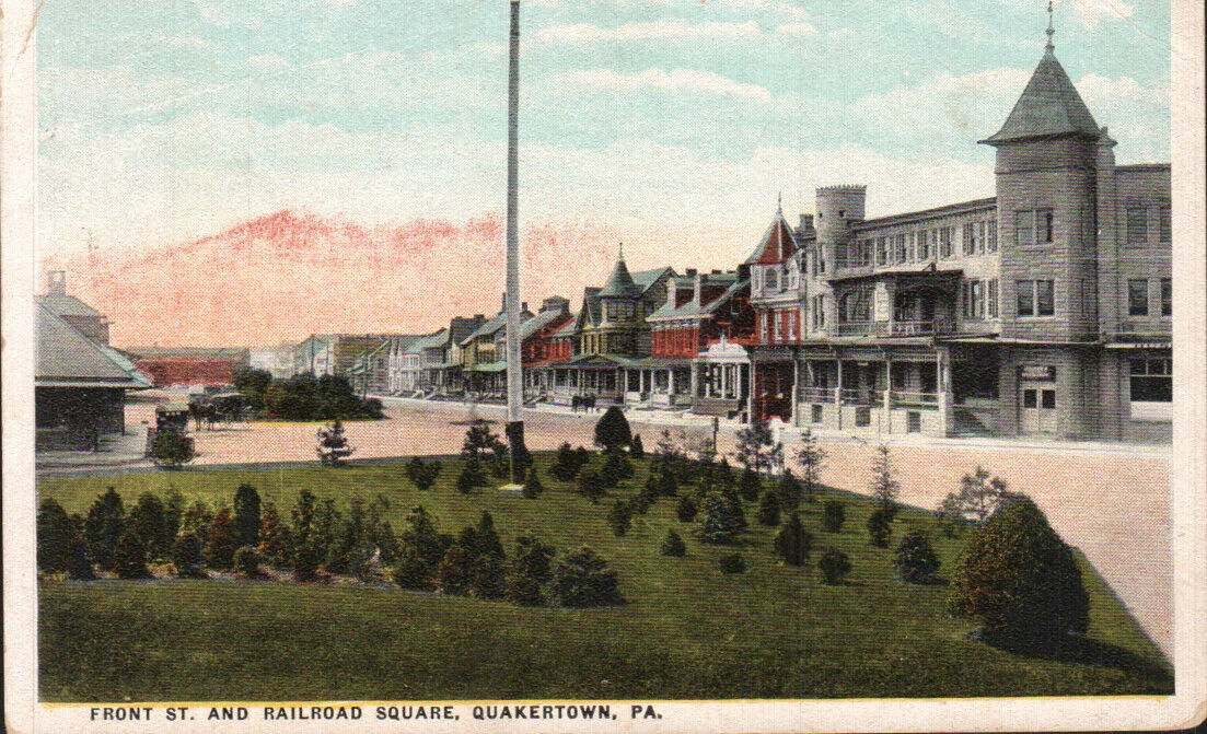 Quakertown, PA Pennsylvania, West Broad St, WB Vintage Postcard 4780