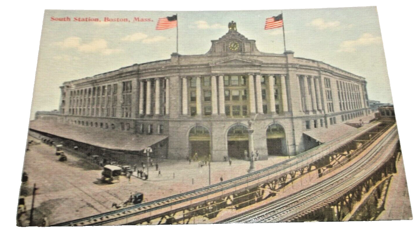 1908 NEW HAVEN RAILROAD BOSTON SOUTH STATION UNUSED POST CARD