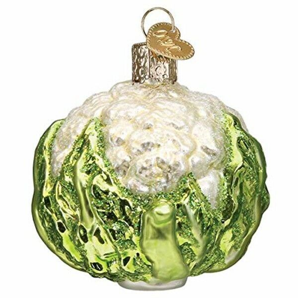 Old World Christmas Glass Blown Ornament, Cauliflower (With OWC Gift Box)