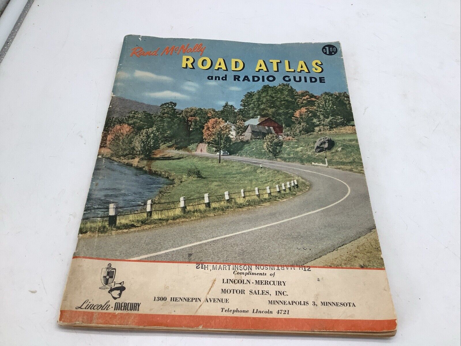 1953 Rand McNally Road Atlas Radio Guide United States 96 Pg Written On READ