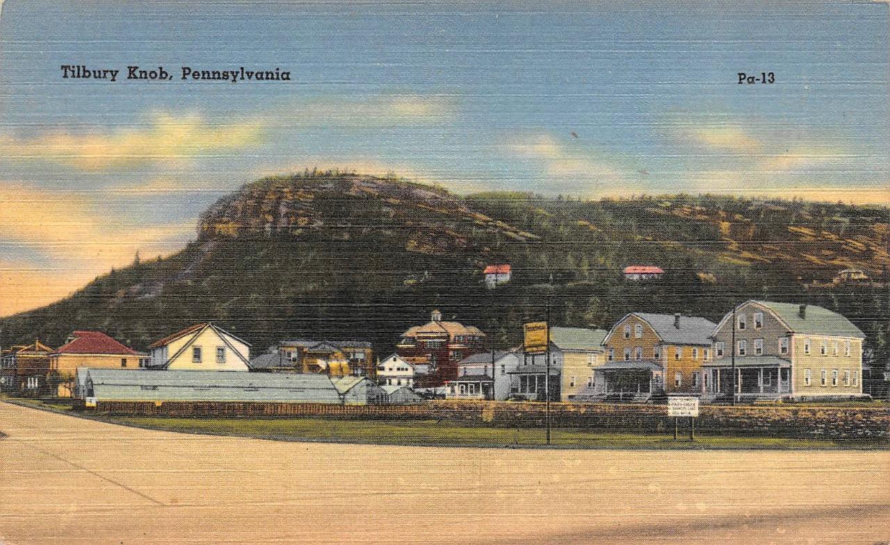 Tilbury Knob, PA Pennsylvania  VILLAGE STREET SCENE Luzerne Co ca1940\'s Postcard