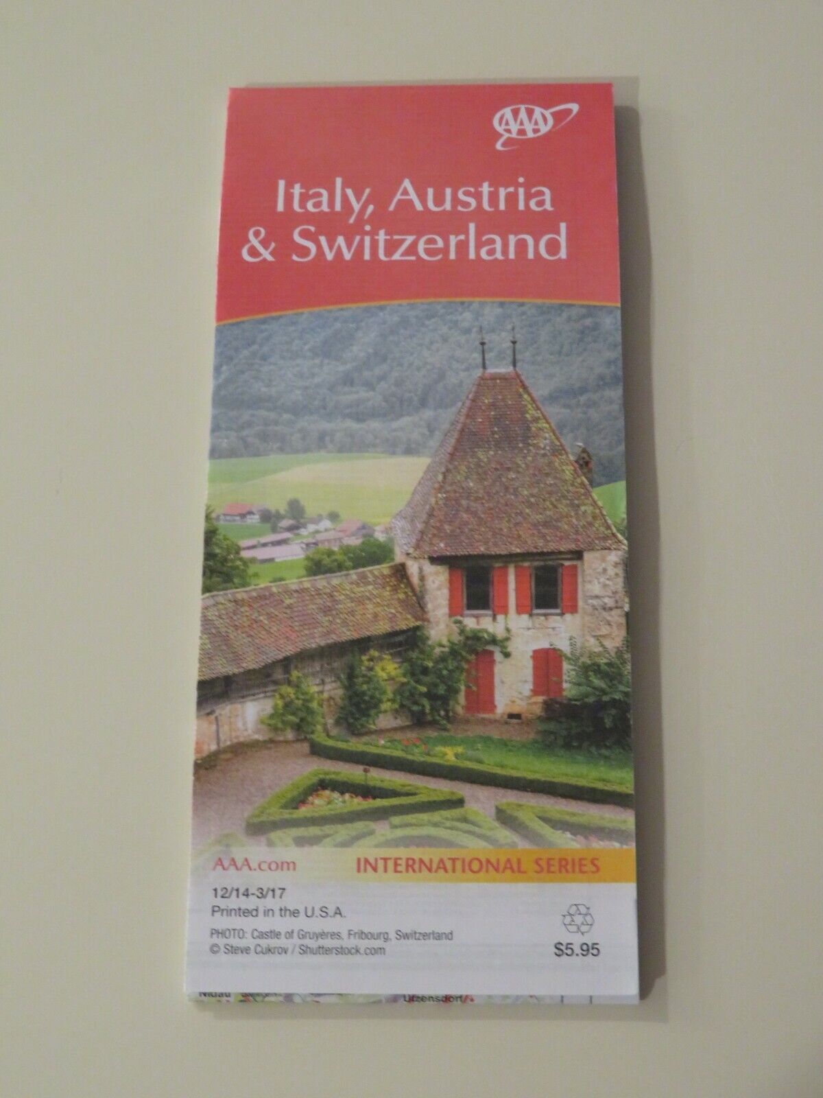 AAA International Map  Italy, Austria & Switzerland  2014 =