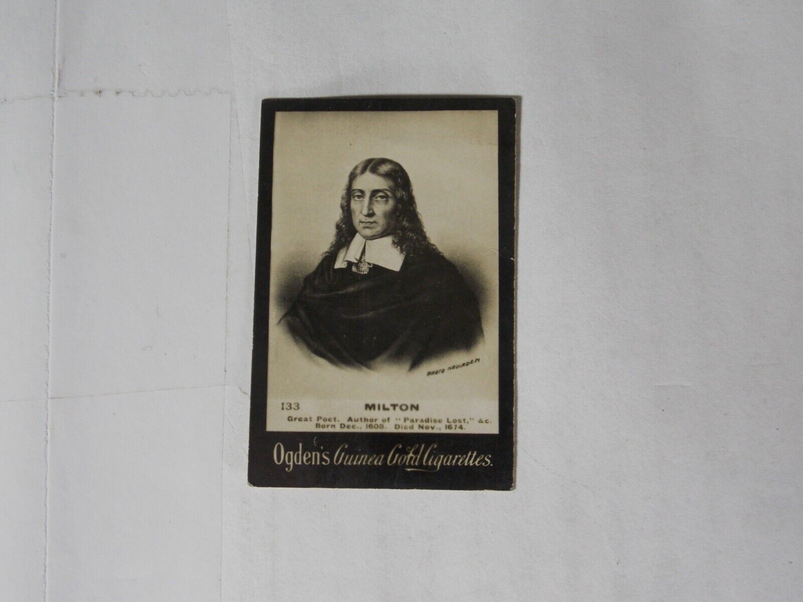 Ogdens Guinea Gold Cigarette Card John Milton No 133 Early 1900\'s