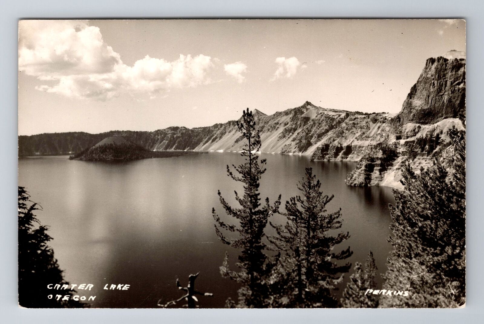 Crater Lake OR-Oregon RPPC Scenic View, Antique, Vintage Postcard