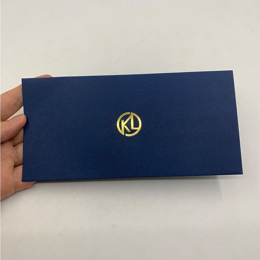 100 pcs/lot Blue Envelope With KL Gold Logo for gold banknotes collection