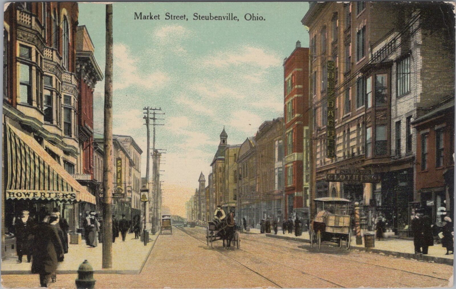 Market Street Steubenville Ohio Postcard