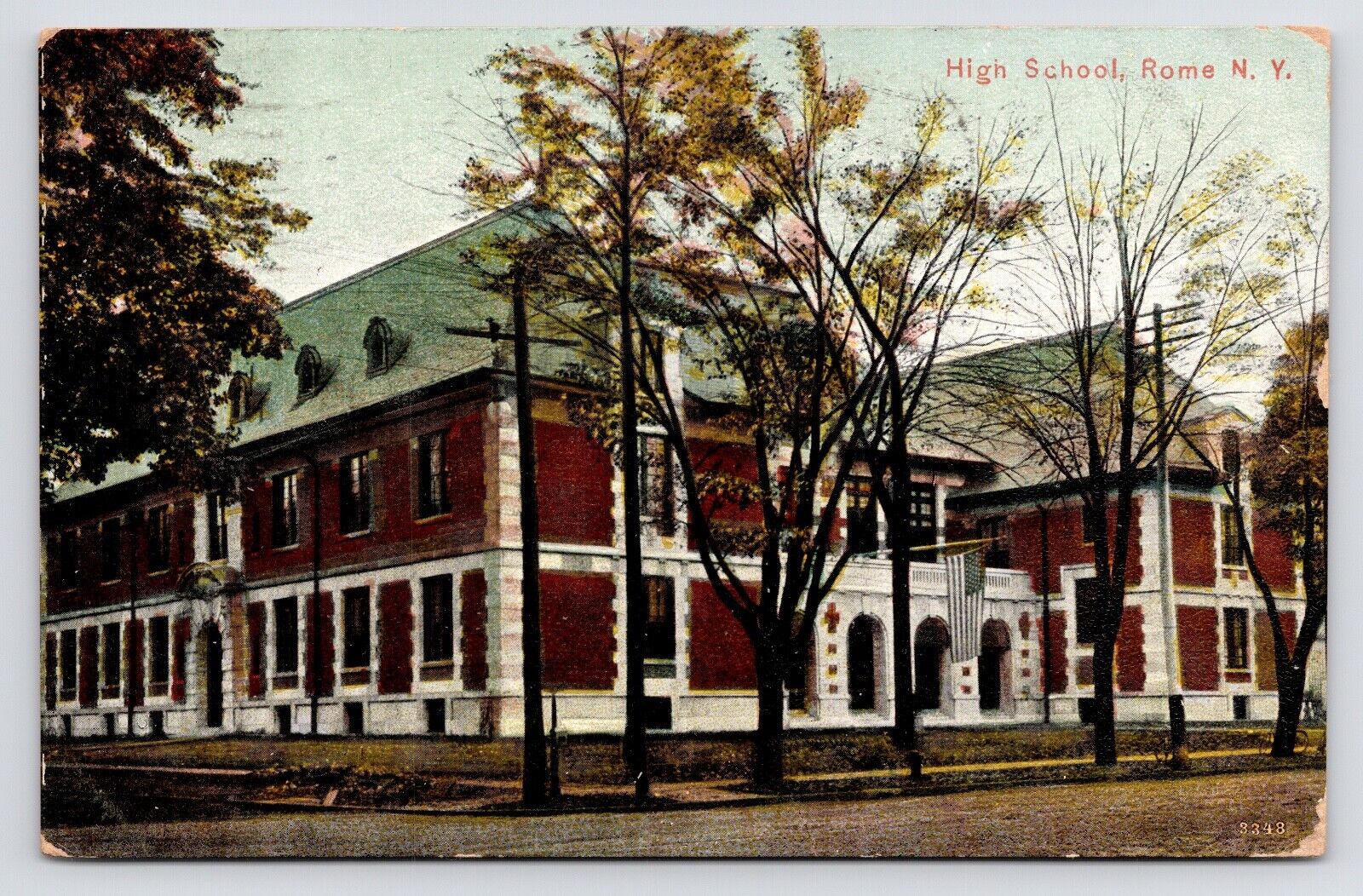 1908~High School~Street View~Exterior~Rome New York NY~Vintage Postcard