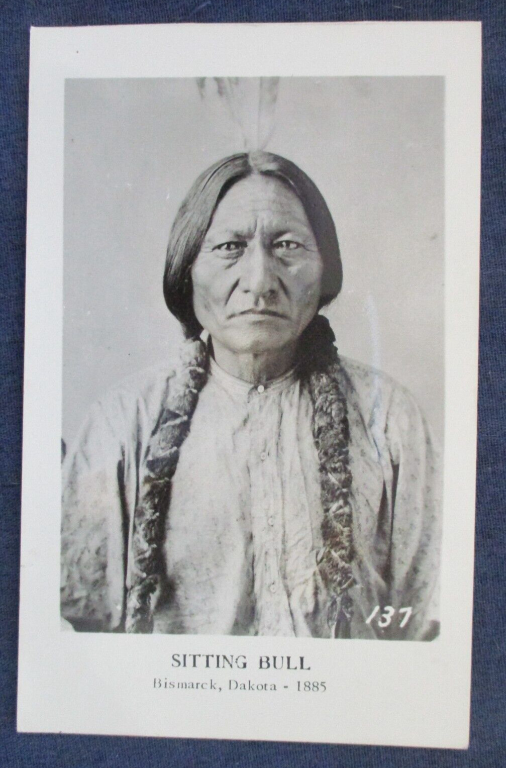 1950s RP Postcard Portrait Indian Sitting Bull Bismark Dakota 1885