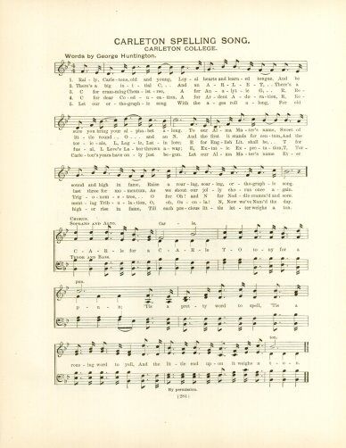 CARLETON COLLEGE Antique School Song Sheet c1906 \