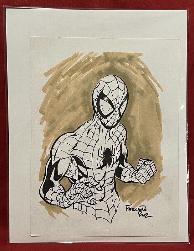 Amazing Spider-Man Original Comic Book Sketch by Fernando Ruiz