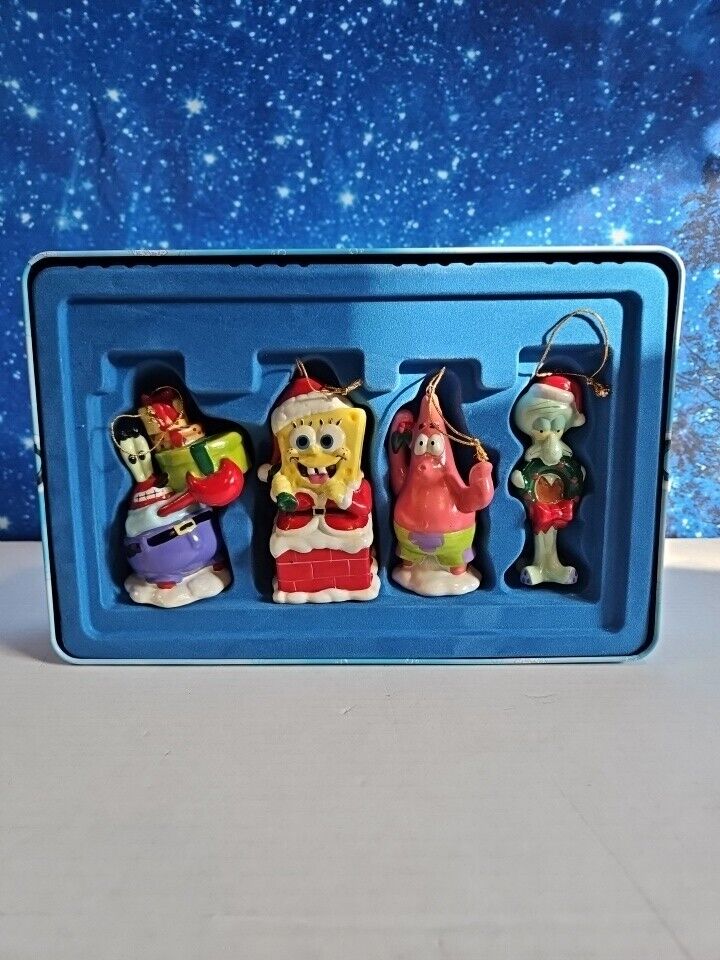Kurt S. Adler Spongebob Squarepants Nickelodeon Christmas Ornaments Set of 4