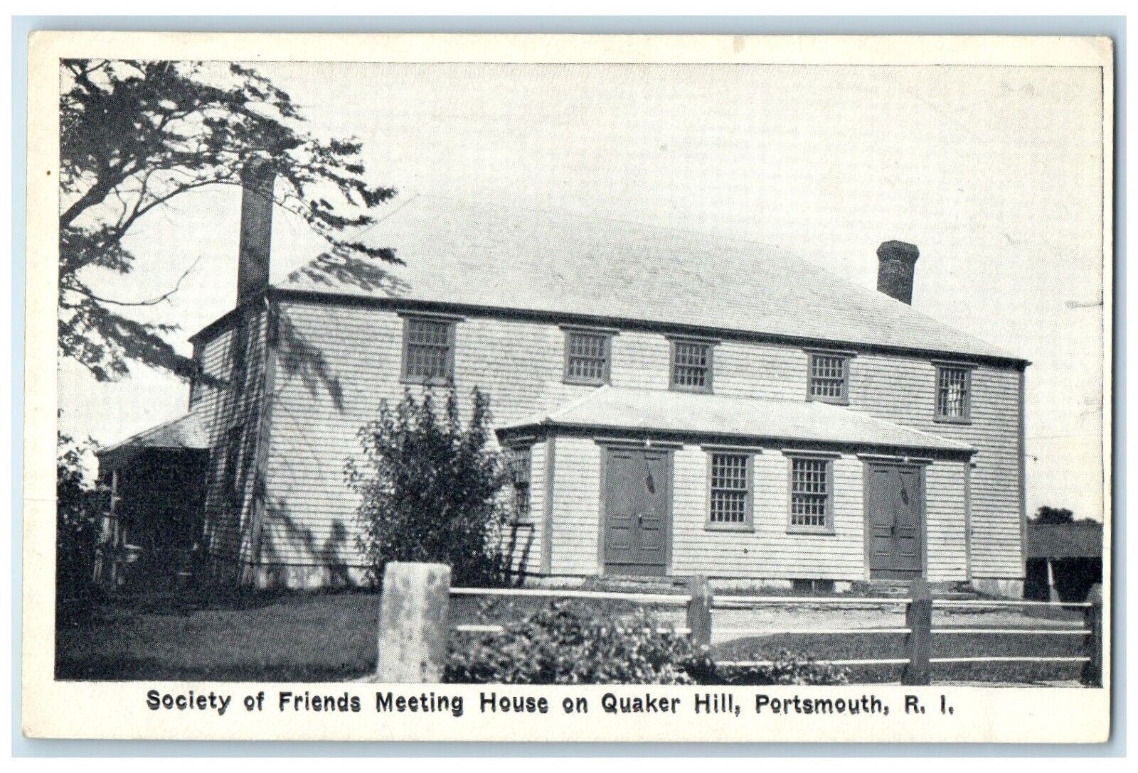 c1940 Society Friends Meeting House Quaker Hill Portsmouth Rhode Island Postcard
