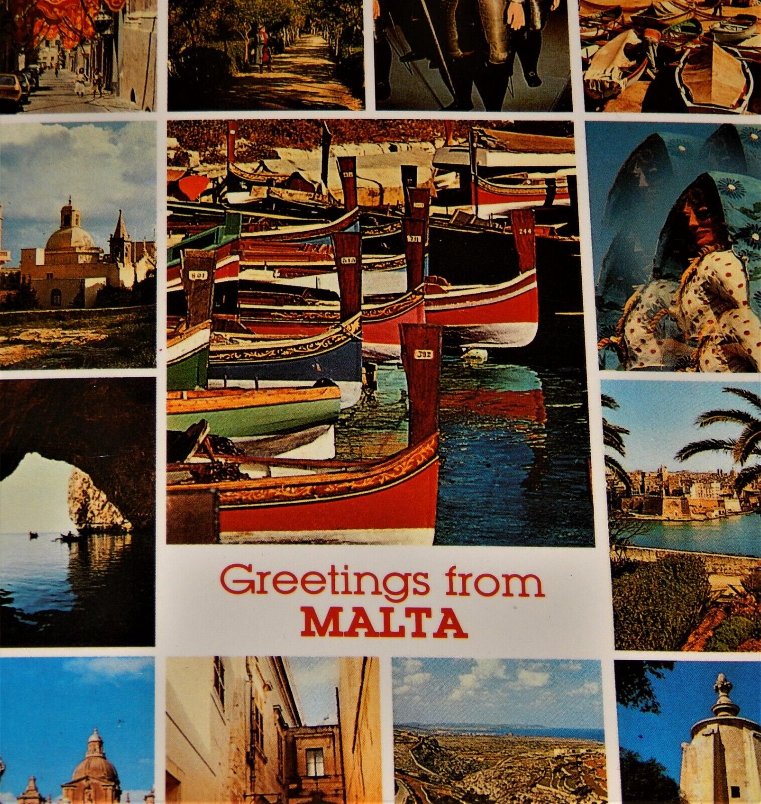 Vintage Postcard, VALLETA, MALTA, 1994, Multi-View Of Country,\