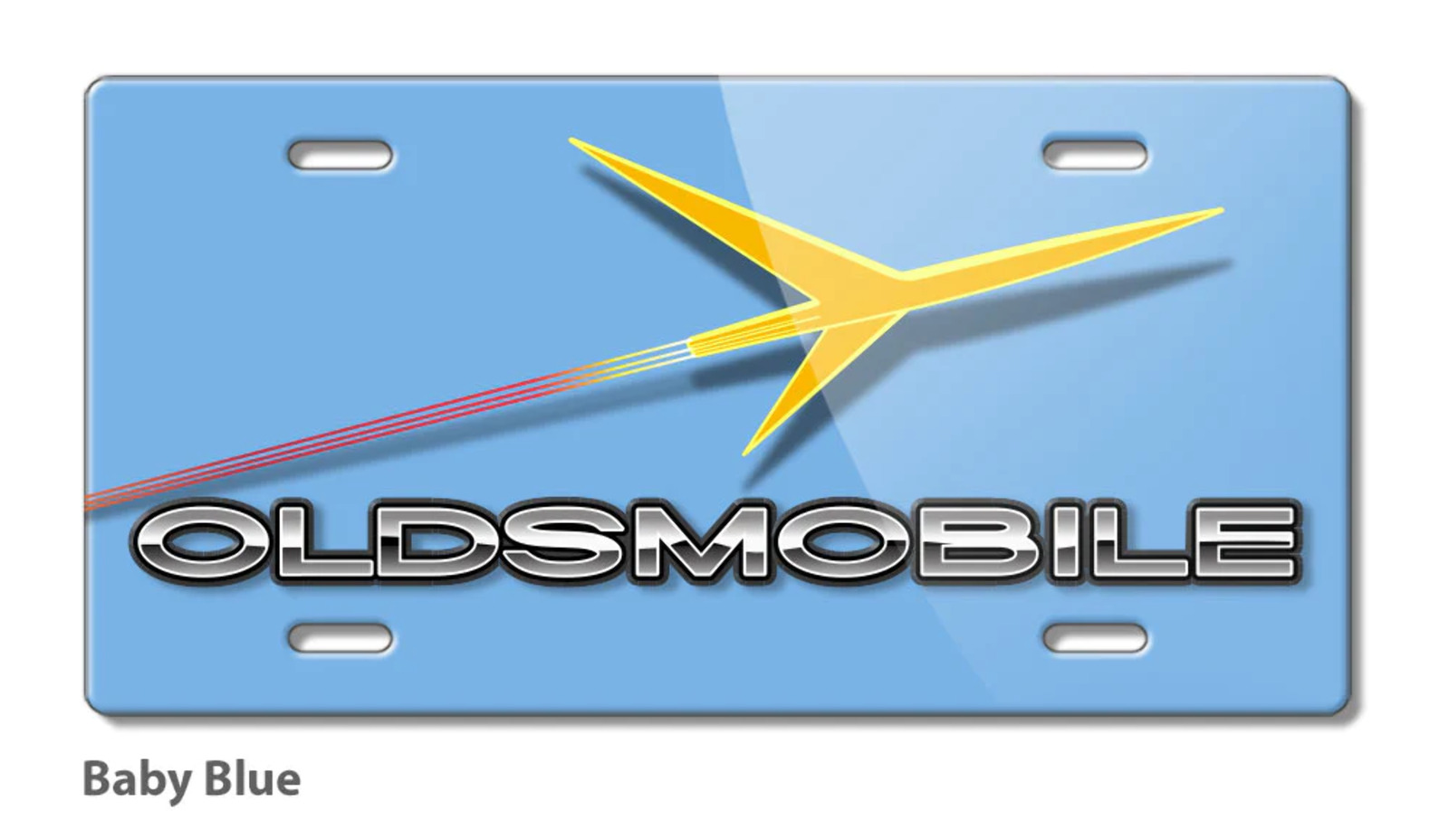 Oldsmobile Rocket Emblem 1957 - 1960 Aluminum License Plate - 16 colors Made USA