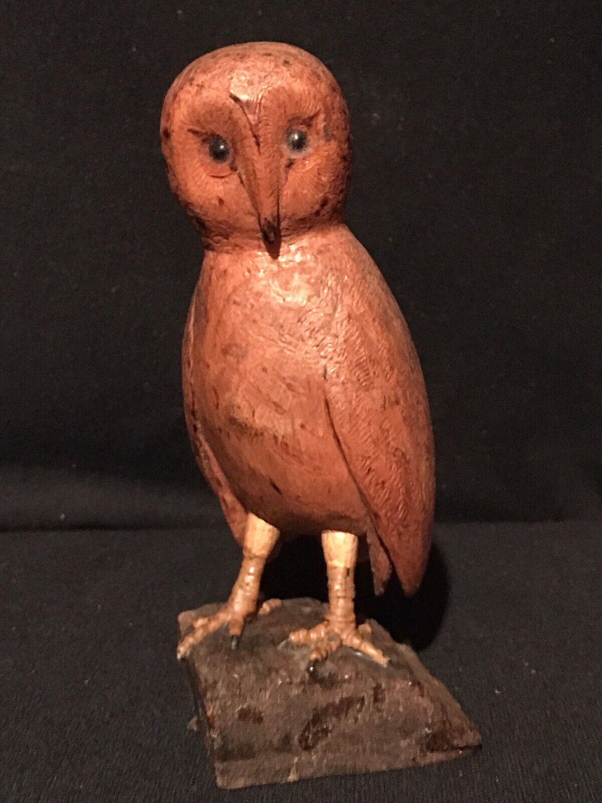 Rustic Vintage Folk Art Hand Carved Wood Spotted Owl Extraordinary Detail