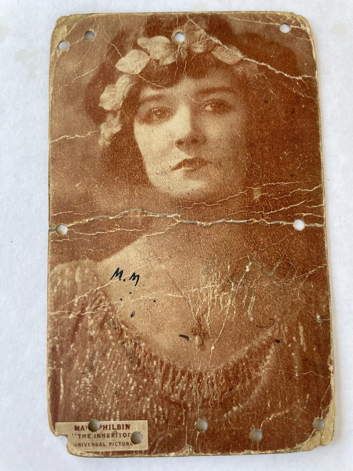 1920s Mary Philbin THE INHERITOR Silent Film Actress Postcard (rough) Unused
