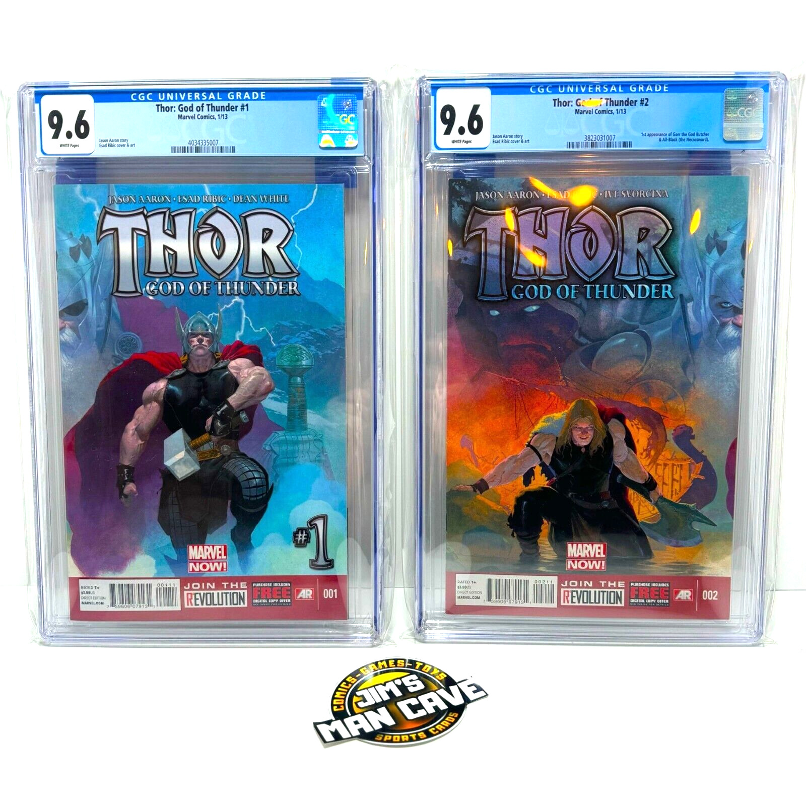 Thor: God of Thunder #1 and #2. 2013 cgc 9.6 first Gorr the God Butcher