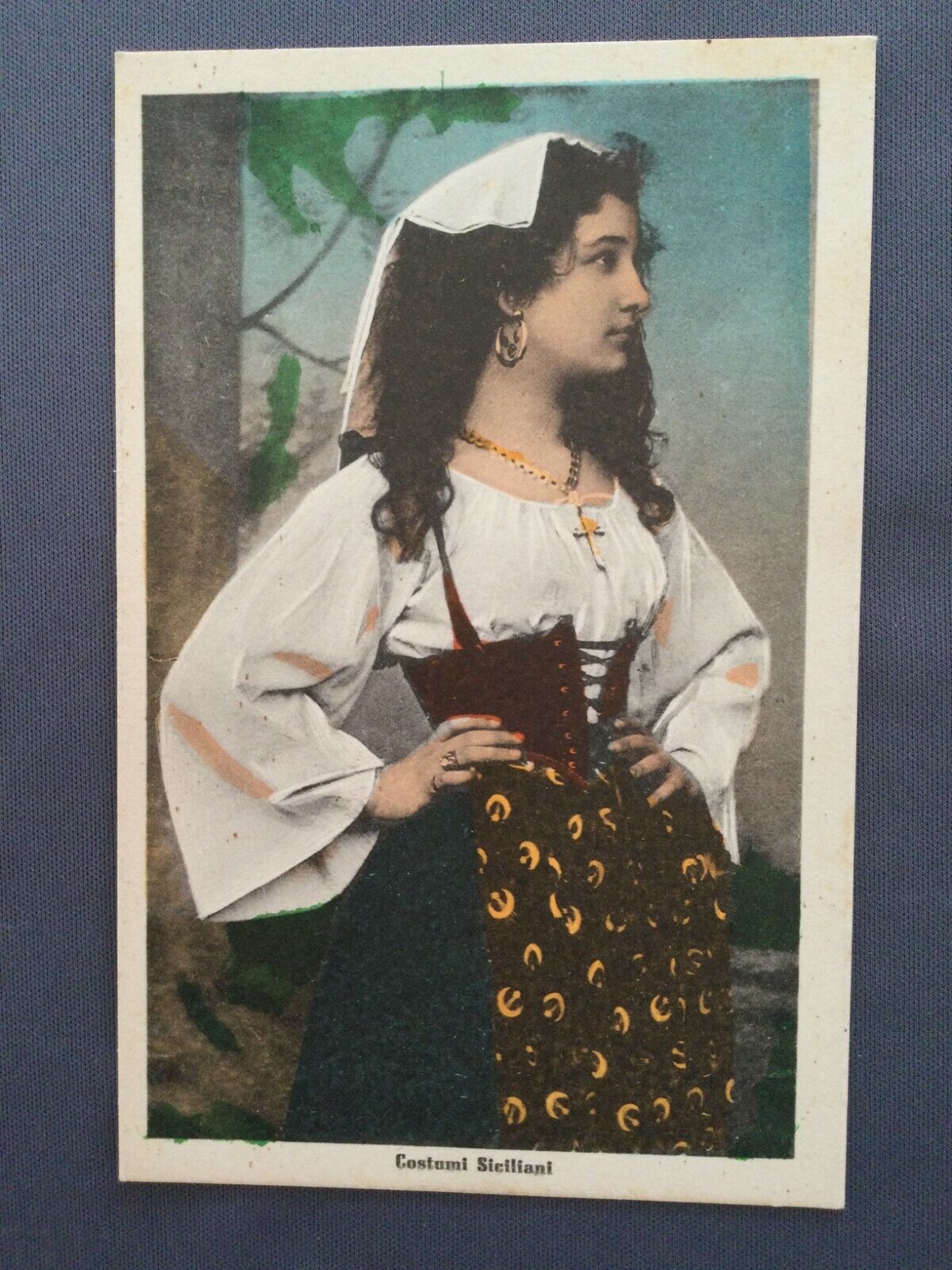 ±1930 Postcard ITALY SICILY TYPICAL SICILIAN COSTUME Woman Typical Dress Sicilia