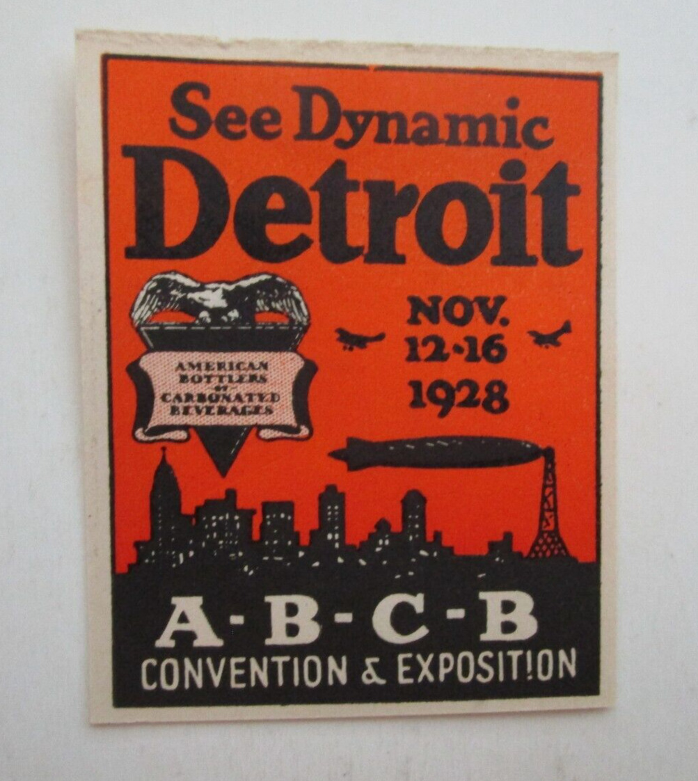 DETROIT, MI. - A.B.C.B. CONVENTION & EXPOSITION - Poster Stamp - 1928