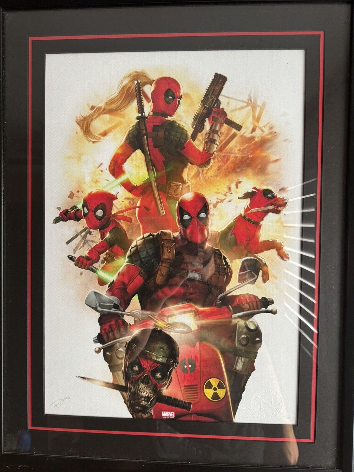 Deadpool Corps Sideshow Framed Premium Art Print Lithograph #165/300