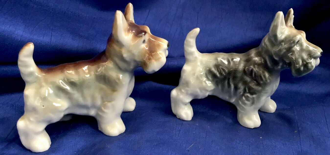 Vintage Scottie Scottish Terrier Dog Figurines Set Of 2 Cuteness Overload