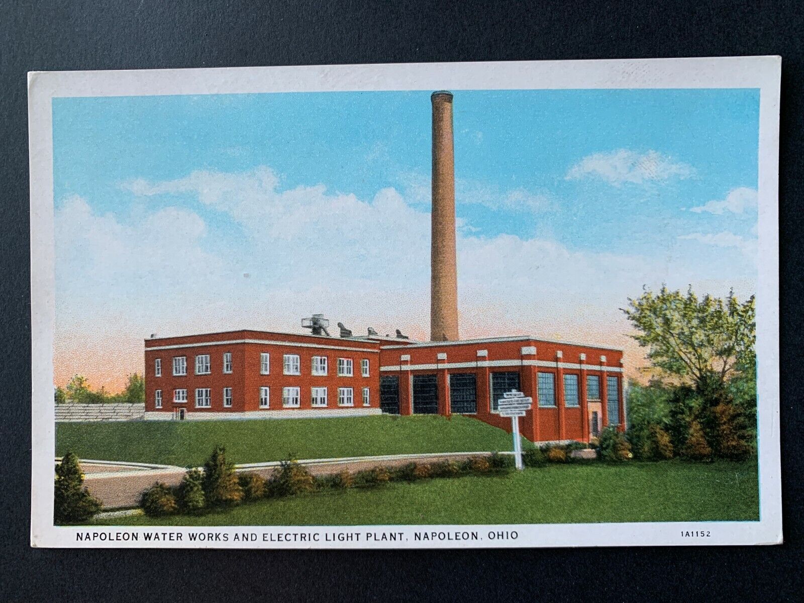 Postcard Napoleon OH - Water Works and Electric Power Plant 