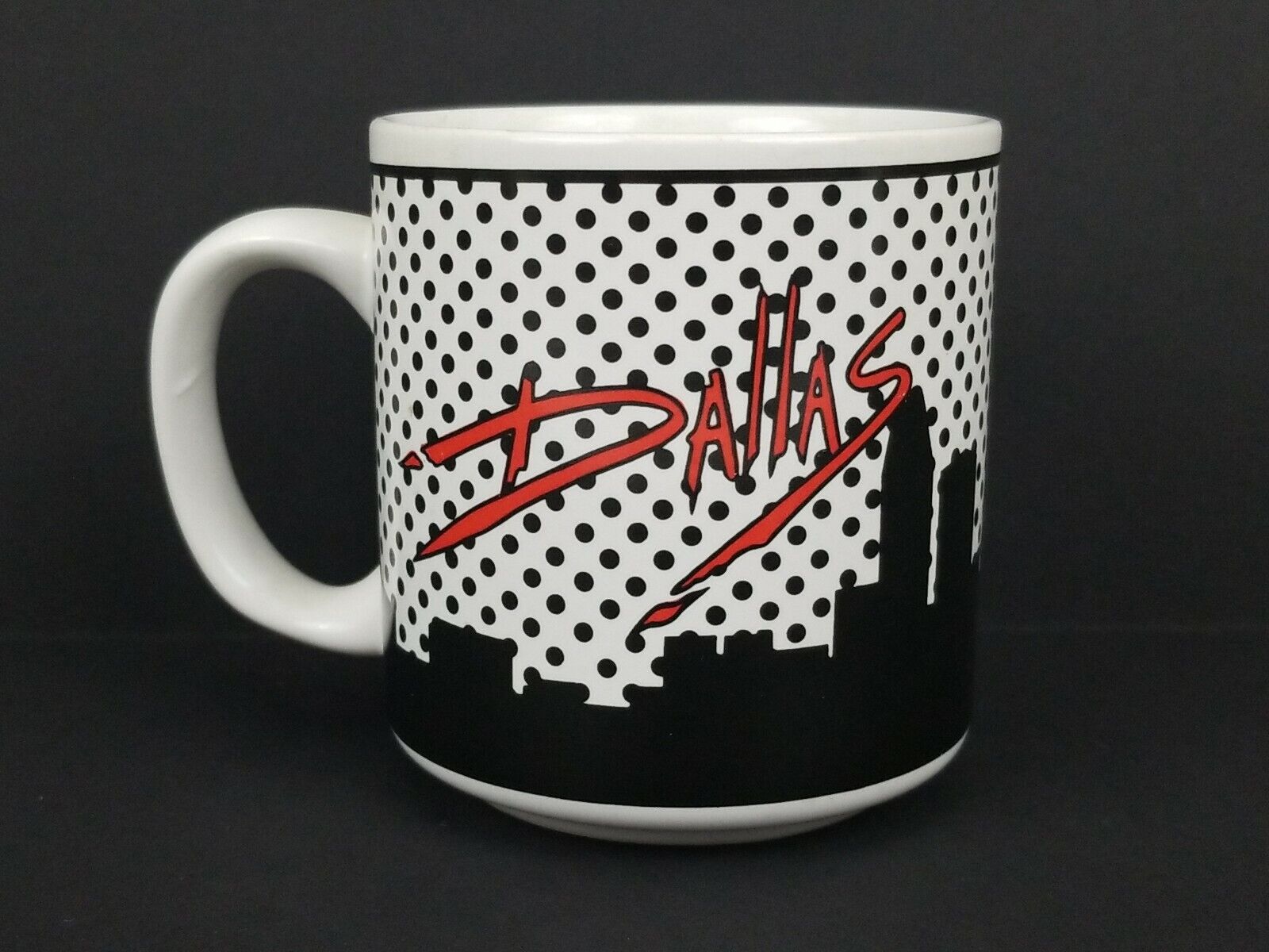 Vintage 1986 Dallas Texas City Coffee Mug Cup Ceramic BC The Paradies Shops 12oz
