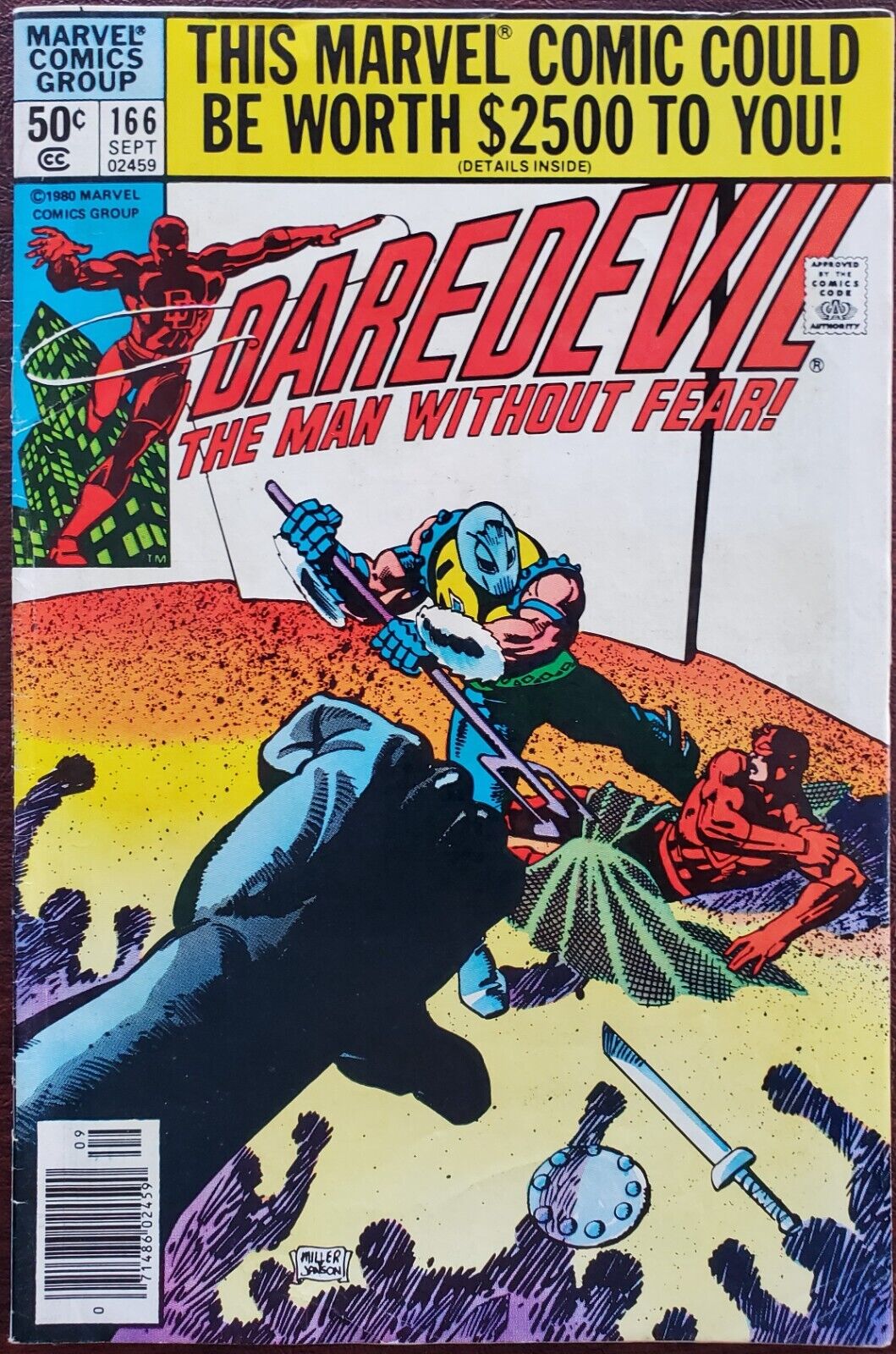 Daredevil #166 F- 5.5 (Marvel 1980) ~ Frank Miller ~ Gladiator✨