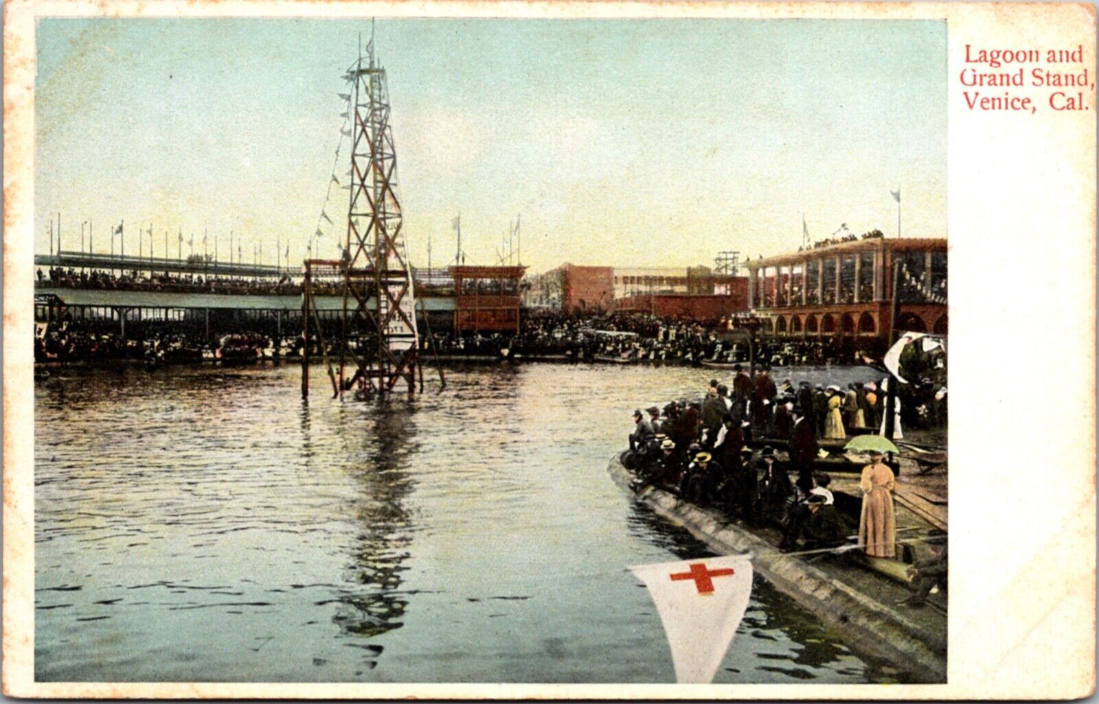 Postcard Lagoon and Grand Stand in Venice, California