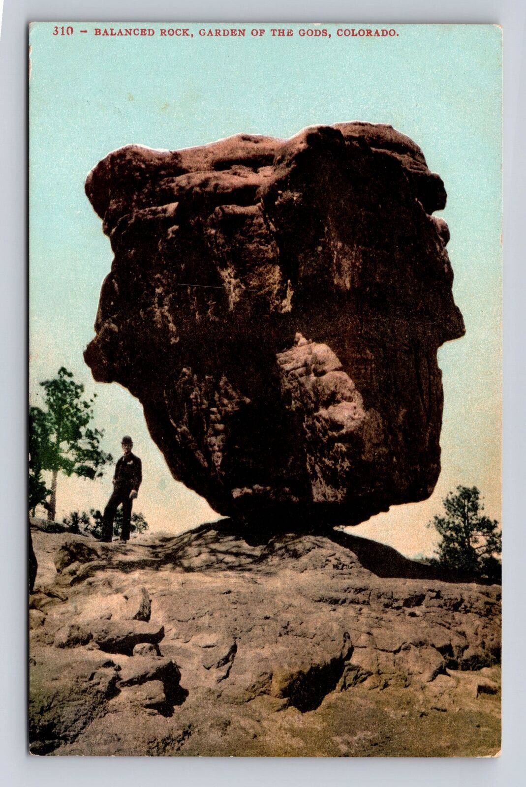 CO-Colorado, Balanced Rock, Garden Of The Gods, Antique, Vintage Postcard