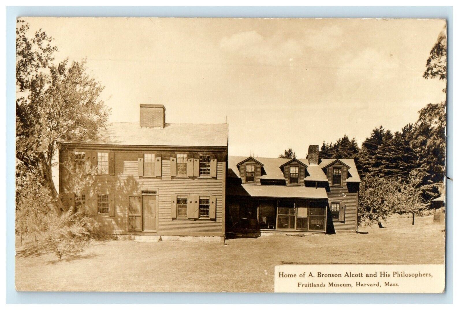 c1920's Home Of Bronson Alcott Fruitlands Museum Harvard MA RPPC Photo Postcard