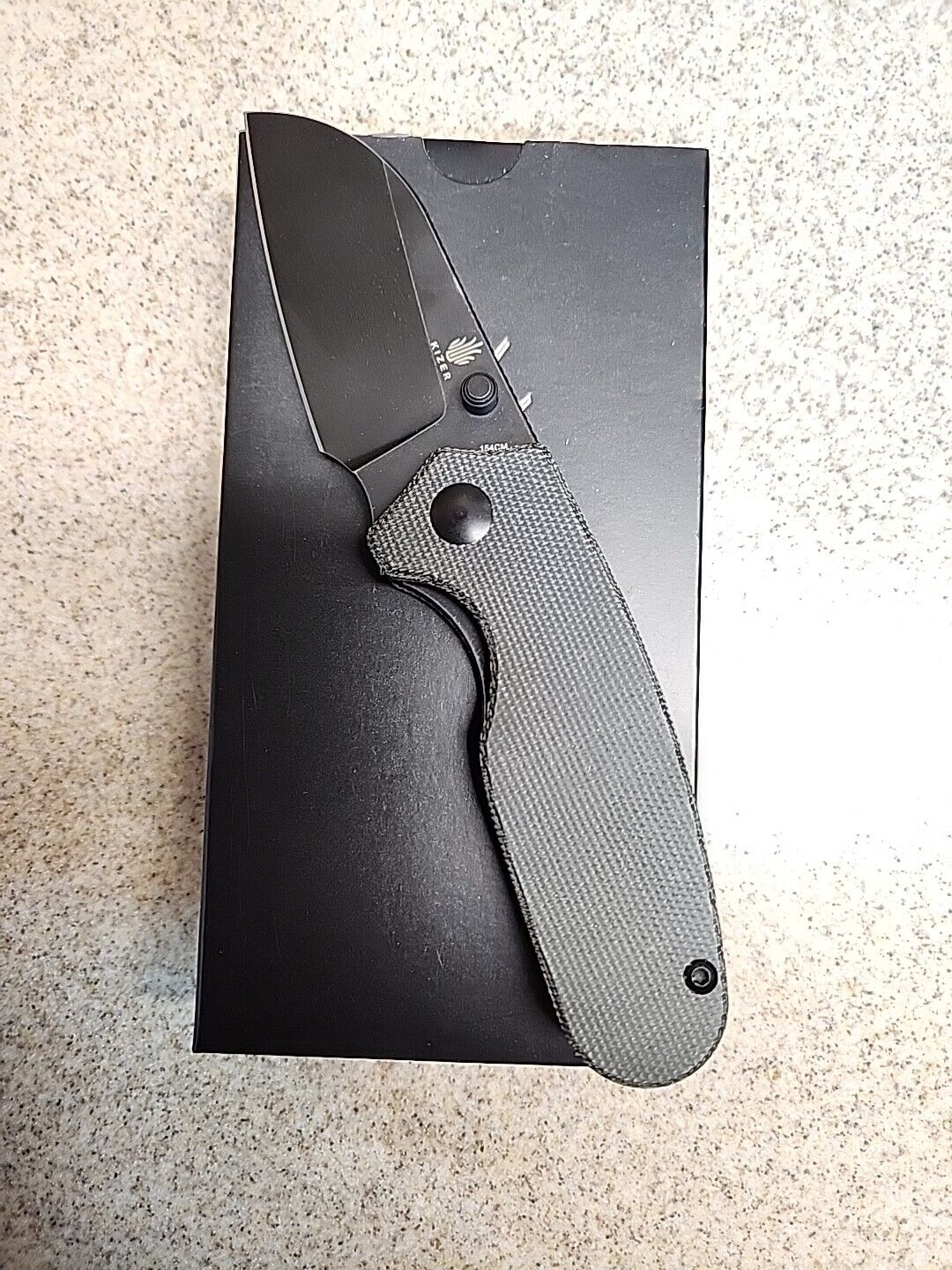 Kizer Azo Towser S Liner Lock Knife Black Micarta 2.85” Black Stonewash