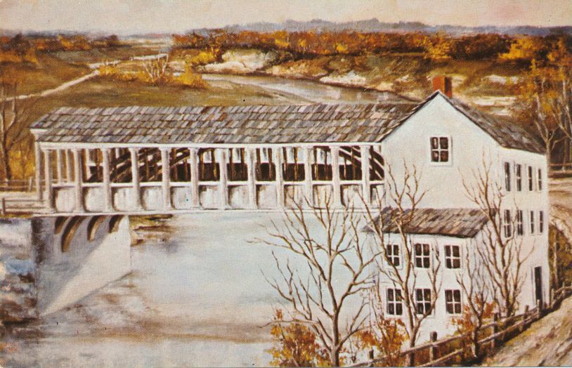 Richmond IN Indiana Old National Road Covered Bridge - Painting by Paul Hamilton