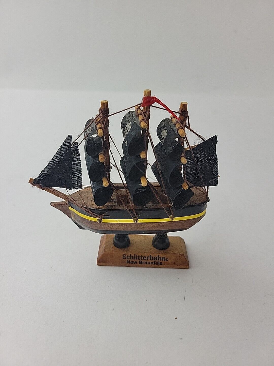Pirate Ship Miniature Wood Collectible House Decor Ship.