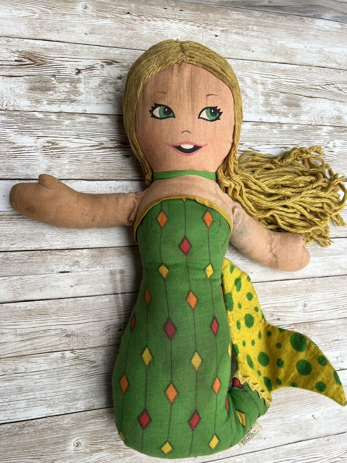 Vtg Mattel Chicken of the Sea Mermaid Advertising Stuffed Plush Pillow Doll 1974