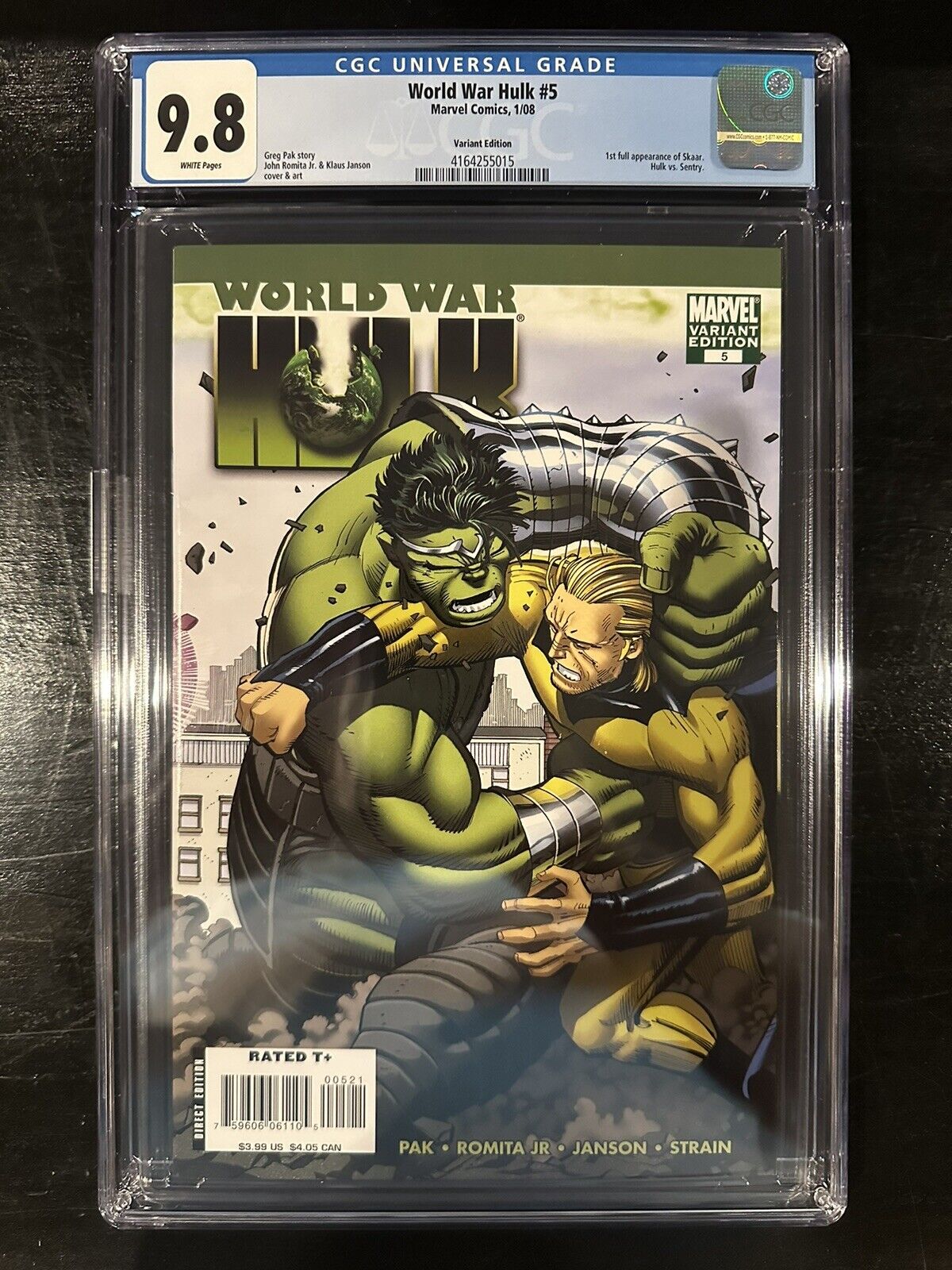 World War Hulk #5 CGC 9.8 (Marvel 2008) 1st appr. Skaar  Romita variant  Key
