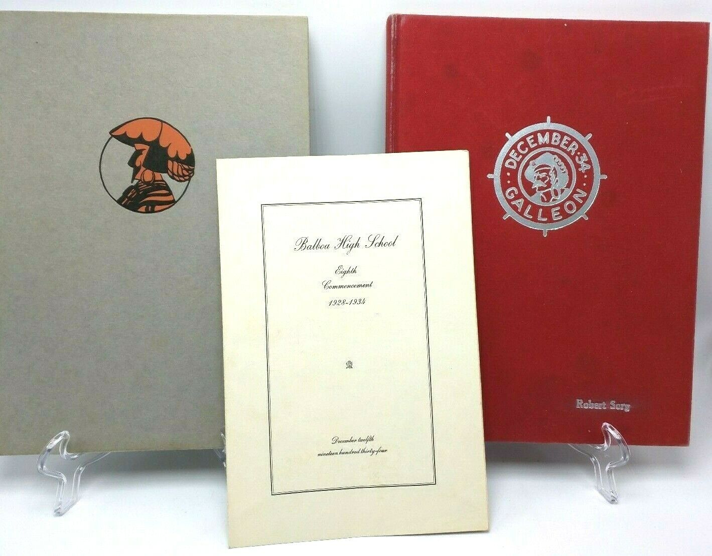 BALBOA HIGH SCHOOL - Lot of 2 GALLEON yearbooks 1934 San Francisco, CA